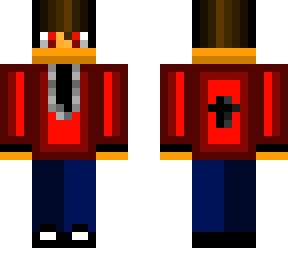 red suit black tie