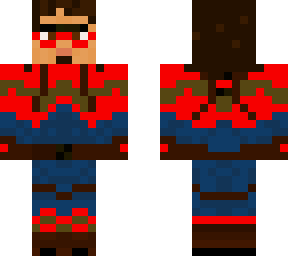 red and dark blue hero