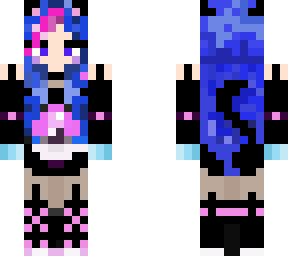 pokemon loving catgirl goth black cat girl skin for cobblemon pixelmon cute