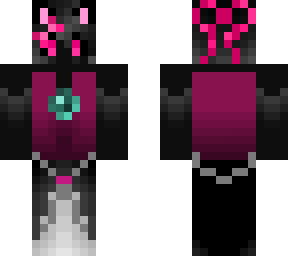 huy enderyt cat girl short hair dark eyes (pink ender princess cursed woman)