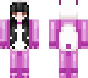 pink panda girl with black hair