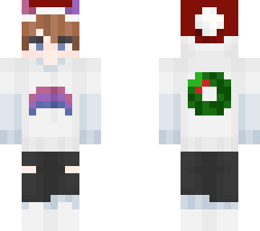 christmas hat & wreath bi devil