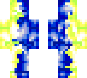 light yellow and dark blue crystal steve