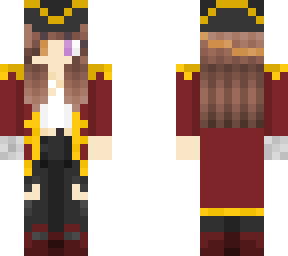 pirate brown hair girl with pirate hat