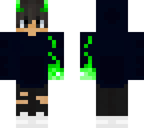 cute green soul fire hoodie boy