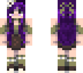 minecraft cute purple girl