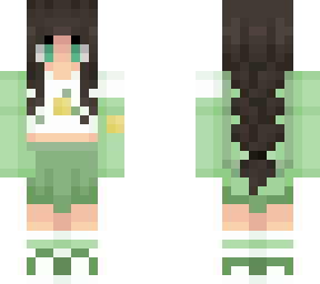brunette girl in cute lime outfit