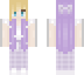 purple hair and blonde bangs