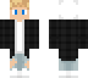 blonde boy black and white hoodie skin
