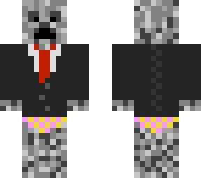 no-colour creeper with suit and underwear.