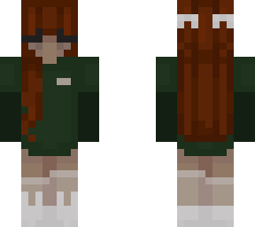 ginger girl, green hoodie