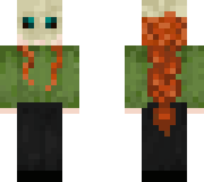green sweater with red hair