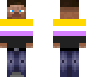 steve wearing nonbinary flag shirt