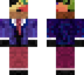 suited fruit basket head