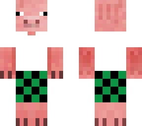 pig with tanjiro pants and white t shirt