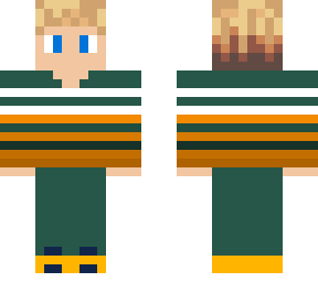 blonde boy green shirt with stripes skin