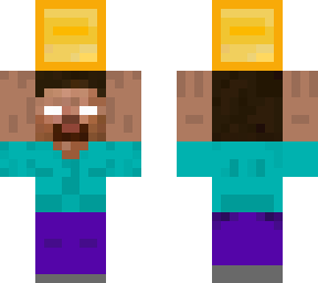 herobrine carieing a gold block