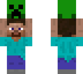 steve holding creeper