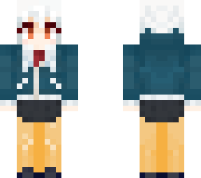 iko kirino - hoodless, school uniform, anime colour palette