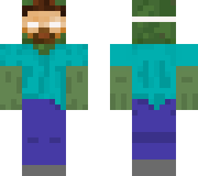 minecraft zombie with steve (herobrine) mask