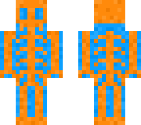 orange and blue skeleton