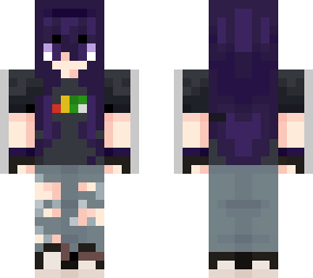 purple hair life series (non demon) (black shirt)
