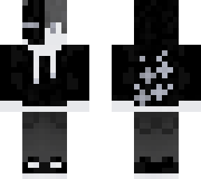 enderman hoodie skin b/w half enderman mask