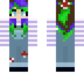 brown/green/purple hair