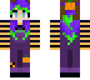 halloween brown/purple/green hair