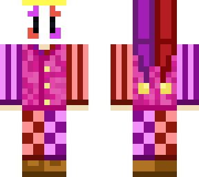 little jester guy in red and purple