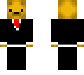 orange bear in suit