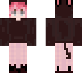 pink haired cat pajama