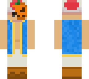 toad but with a pumpkin on his face