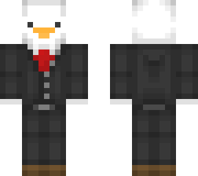 white duck in suit