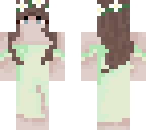 green asthetic girl with dress