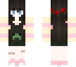 brown haired girl with rose flower crown