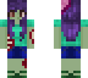purple hair zombie girl