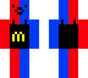 red & blue mcdonald's worker