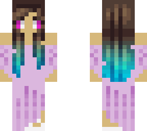 purple dress with hair