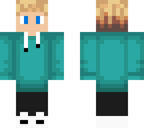 blonde boy turquoise hoodie skin
