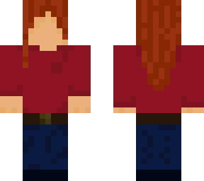 simple red shirt wearing woman