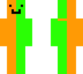 orange and green w/ black smile