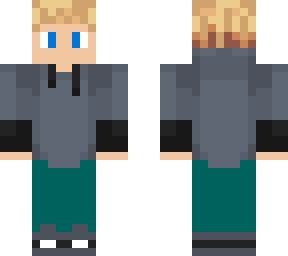 blonde boy gray hoodie skin