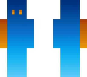 blue waterskin with orange firearm