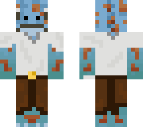 gecko wearing shirt and trousers