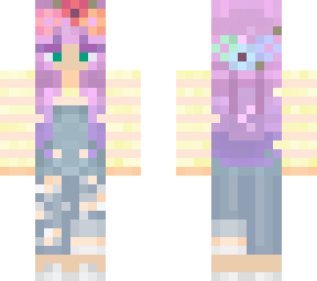 purple hair flower crown