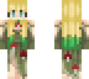 jade v14- mushroom/ moss dress and green ombre hair