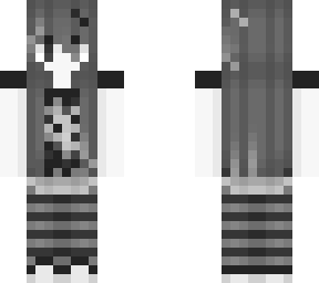 scene girl but monochrome
