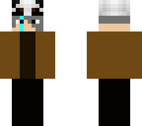 panda hat with brown jacket