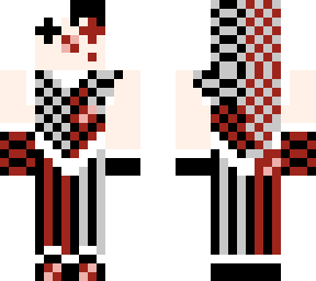 jester/clown balck, red & white